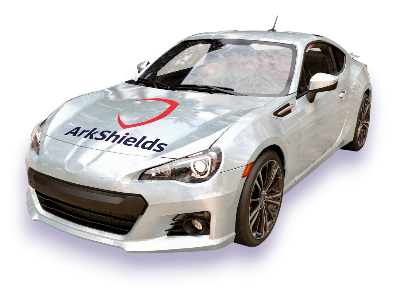 Modern car on open road
